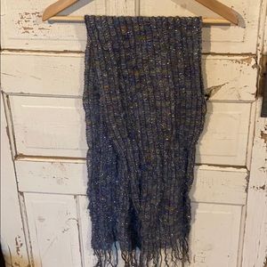 Metallic knit multi color scarf